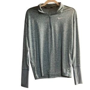 Nike Heathered Blue & White 1/4-Zip Top Medium #10205